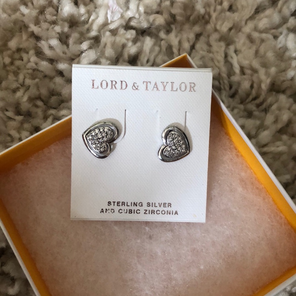 Heart shaped sterling silver earrings